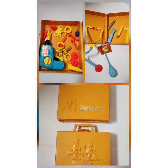 Vintage 1970s Fisher-Price Pretend Play Kits – Medical & Tool Sets - Picture 1 of 16